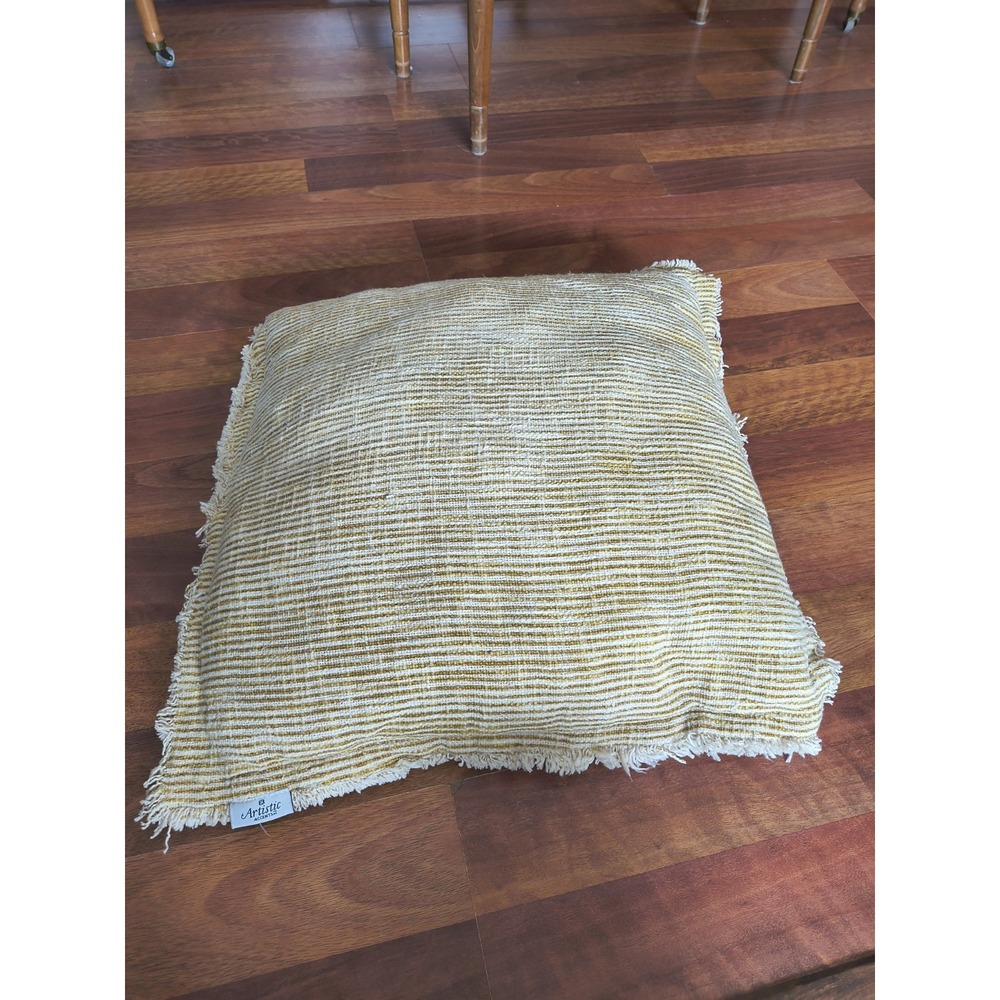 Artistic Accents Decorate Pillow Yellow And White Square Large